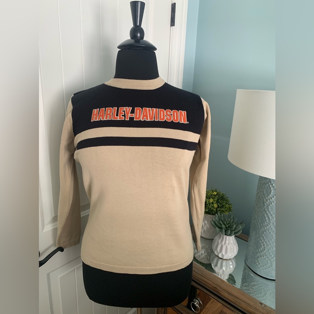 Women’s Vintage Biker Harley Davidson Crewneck Sweater, Long Sleeve, Size Large